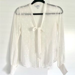 Express XS Balloon Sleeve sheer top